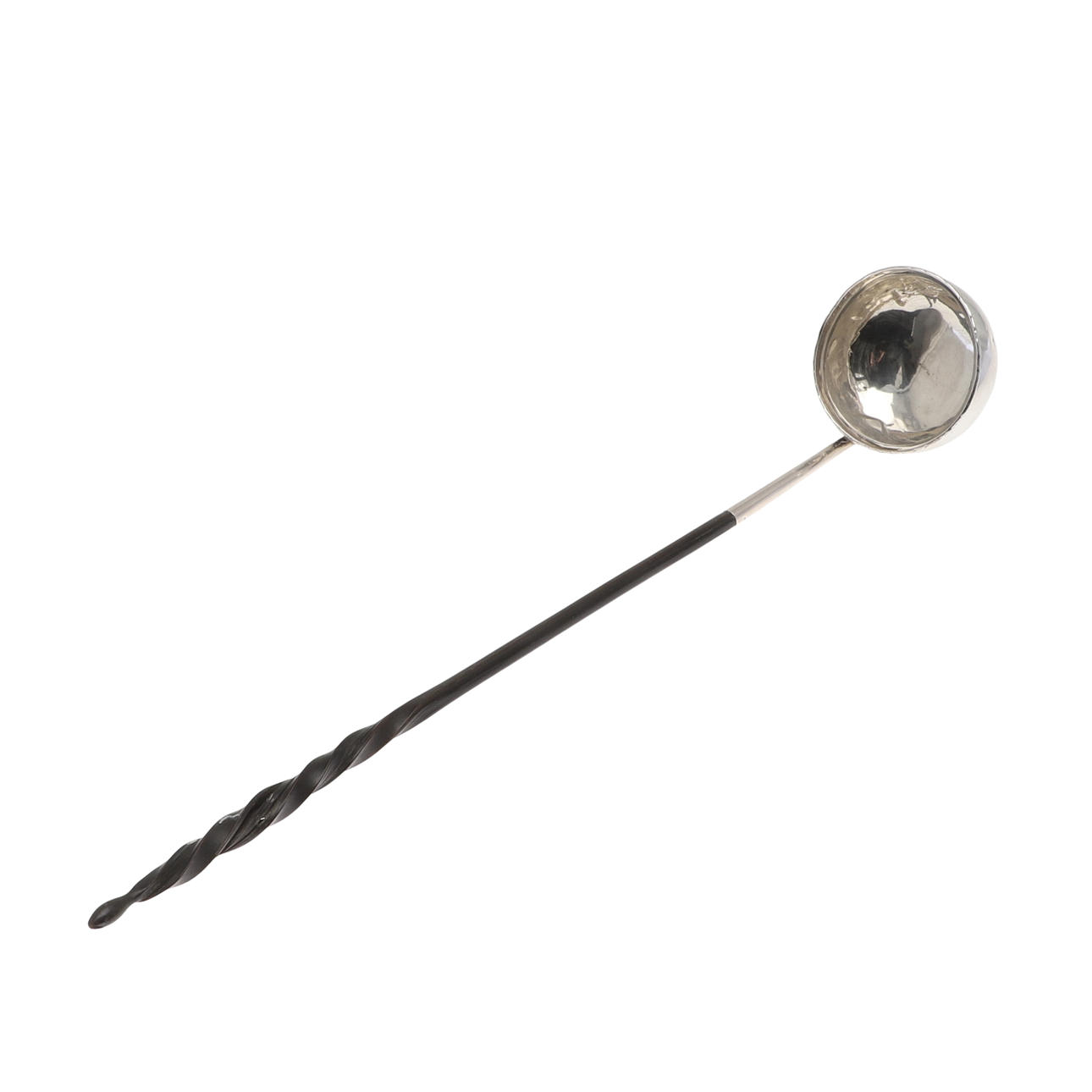 A SILVER TODDY LADLE.