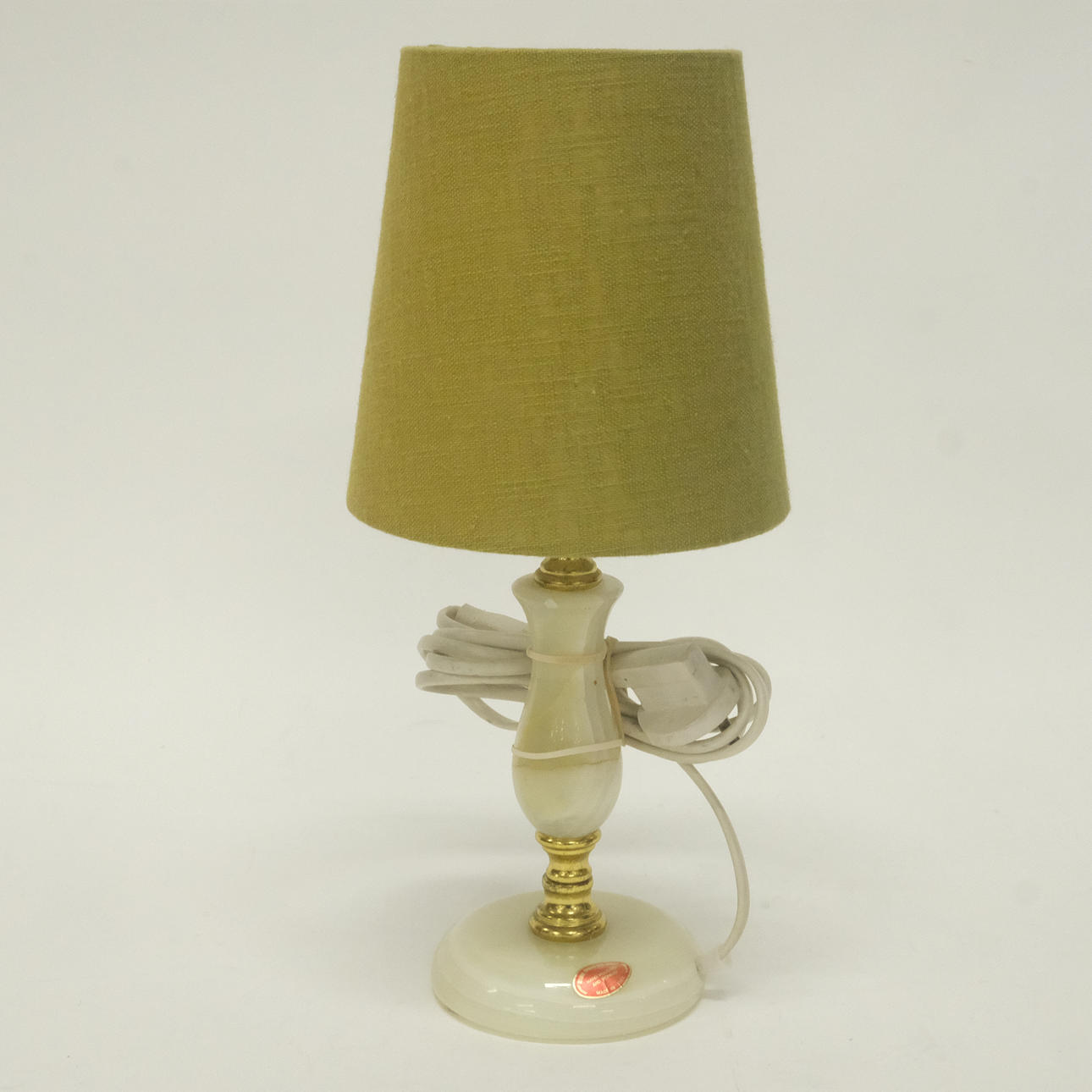 TABLE LAMP, ONYX AND METAL.