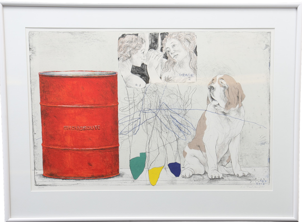 PG THELANDER. “Two graces” Lithograph in colours, signed and numbered.