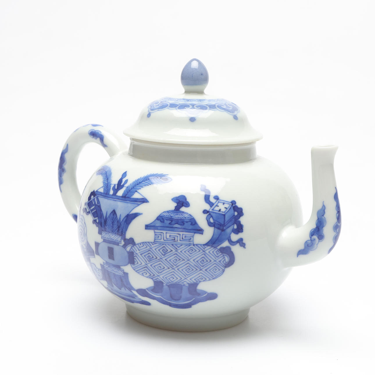 A china teapot, porcelain, bears marking.