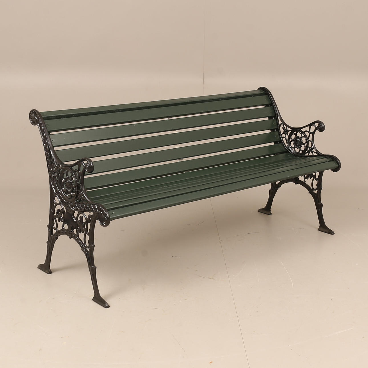 GARDEN SOFA, wood and cast iron.