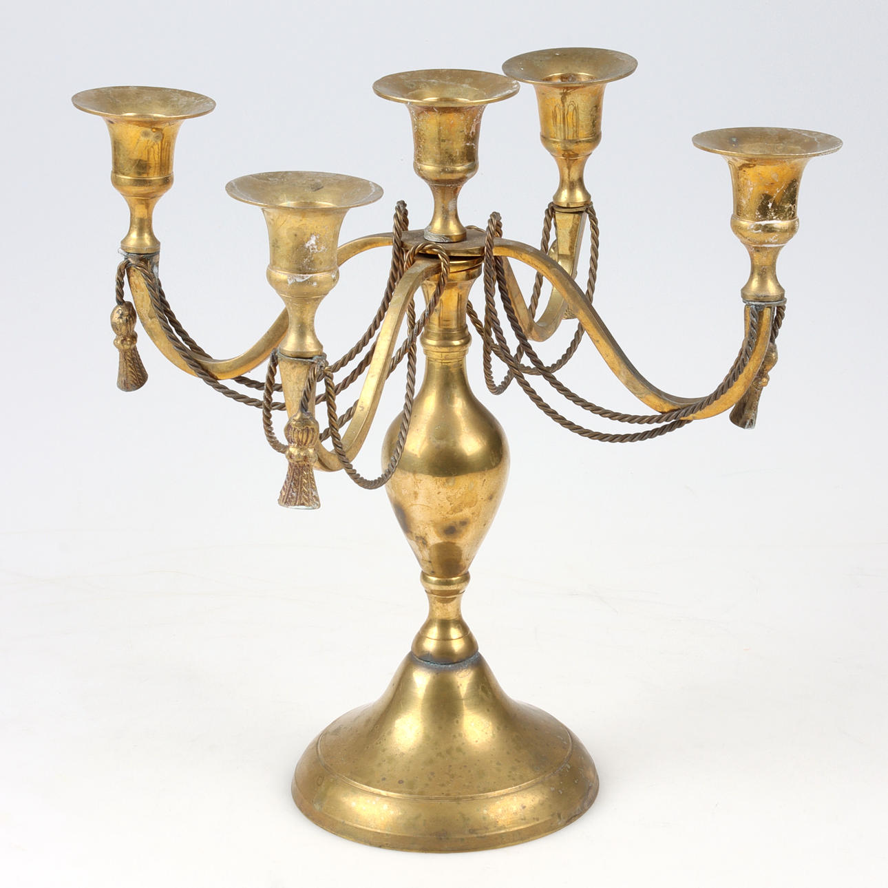 A brass candelabra, 20th century.