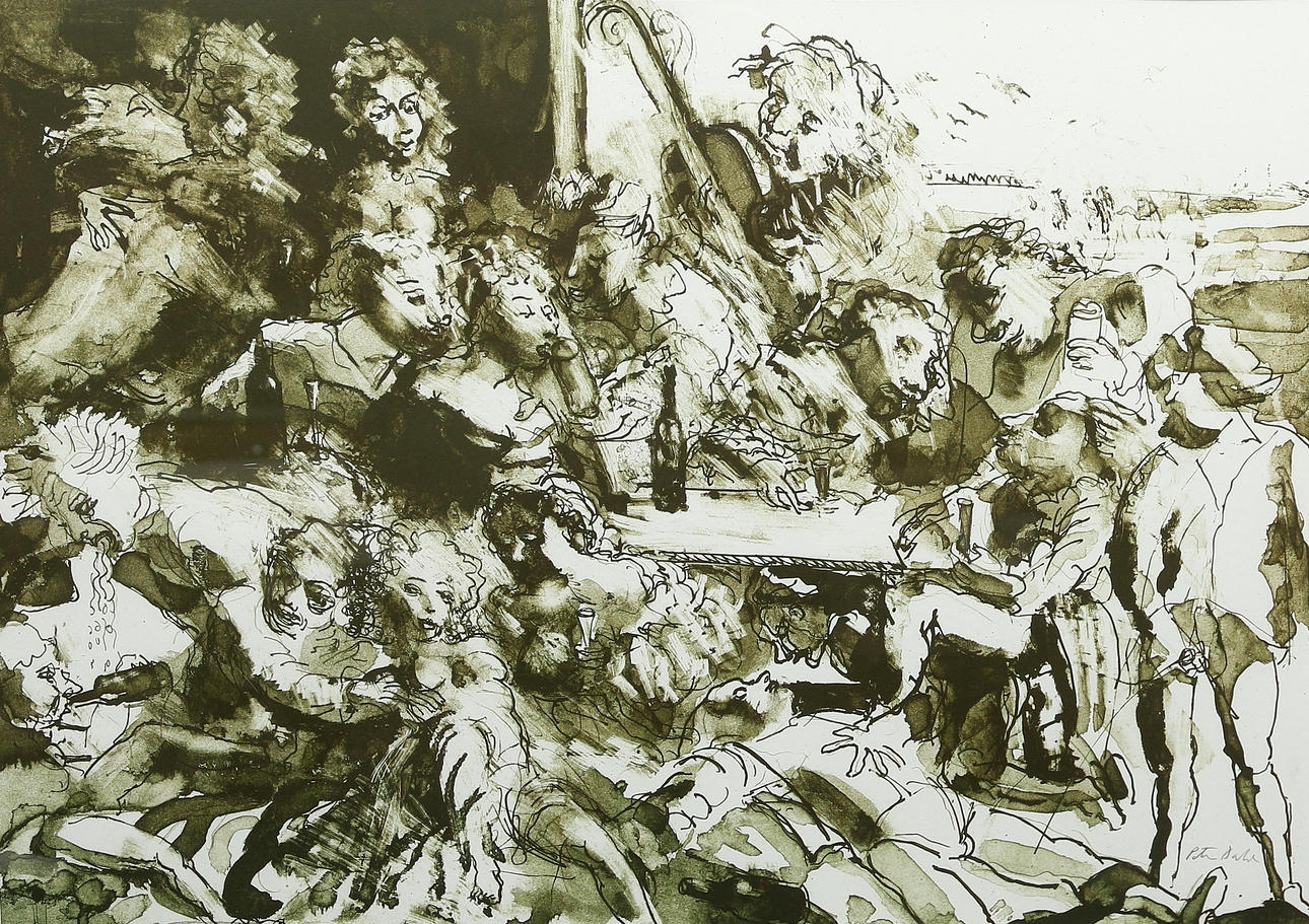 PETER DAHL. Lithograph, "Fredmans Epistel No 53", signed.