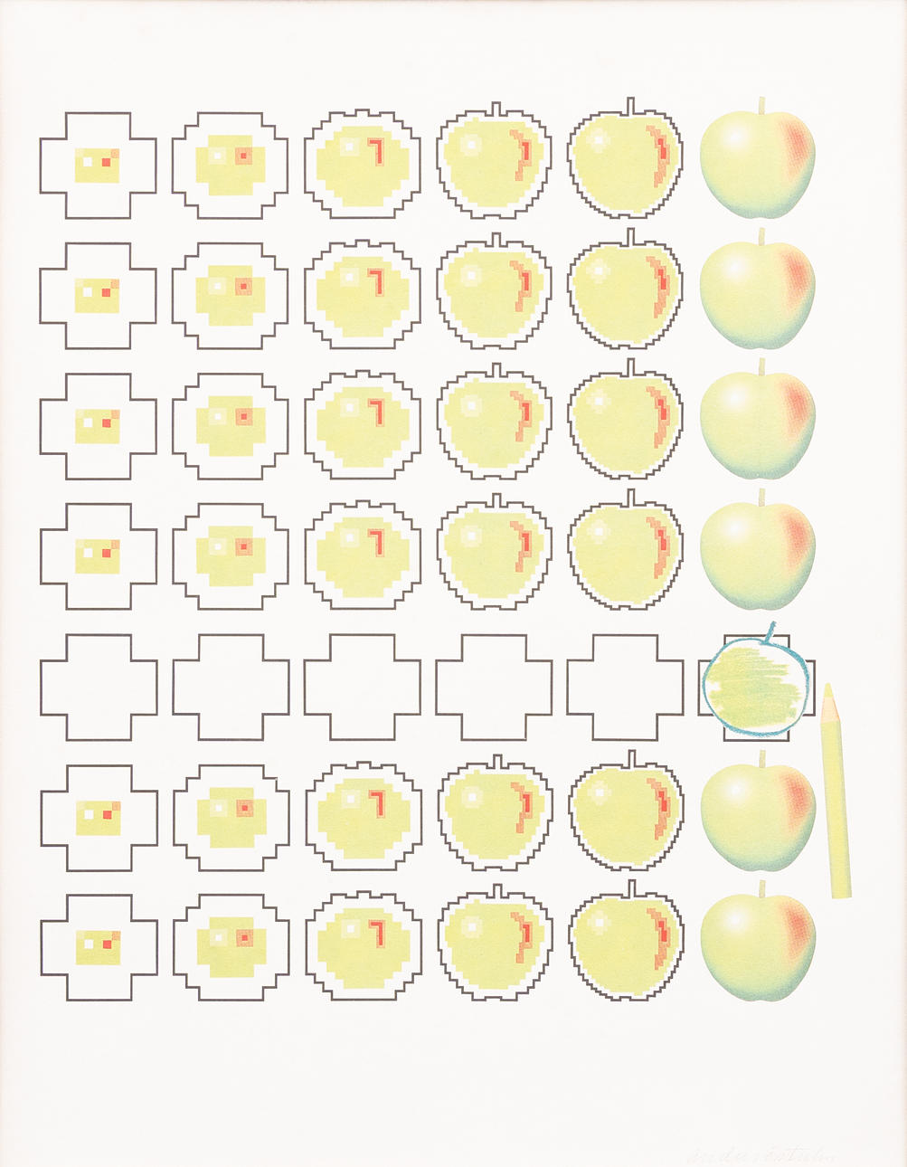 ANDERS ÖSTERLIN. Apples, silkscreen, signed.