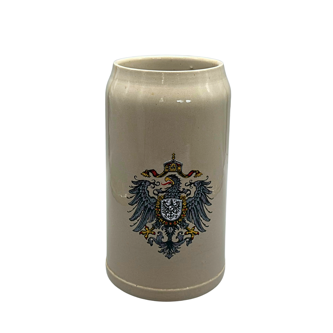 GERMAN BEER MUG WITH EAGLE CREST, TWO LITER CAPACITY.