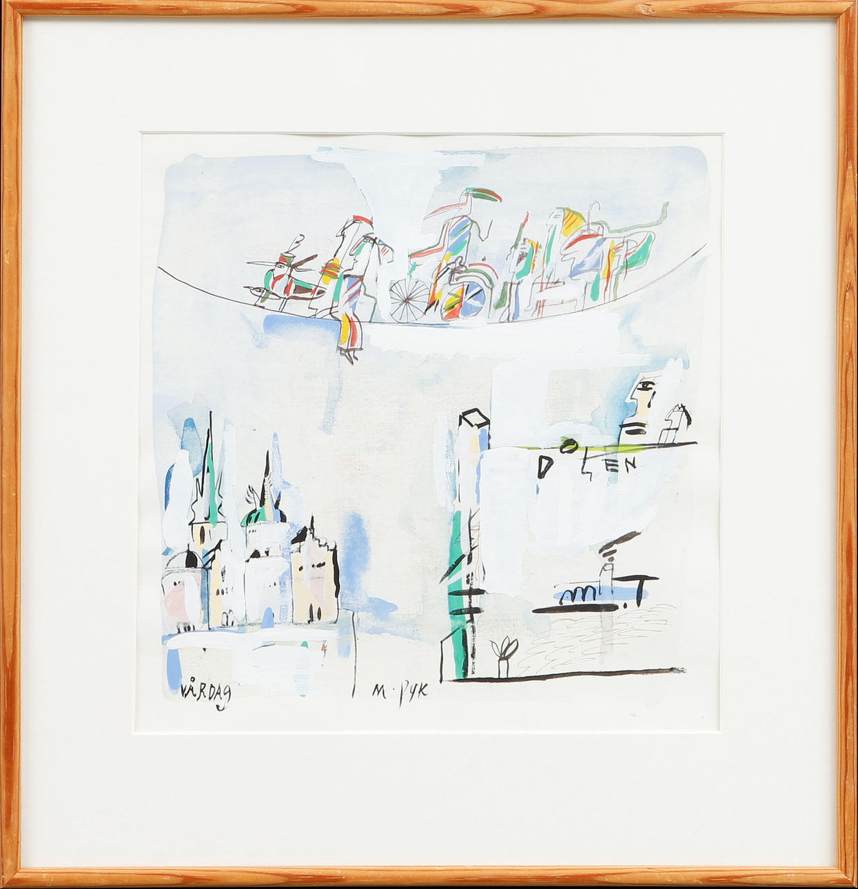 MADELEINE PYK. “Spring day”, mixed media, signed.