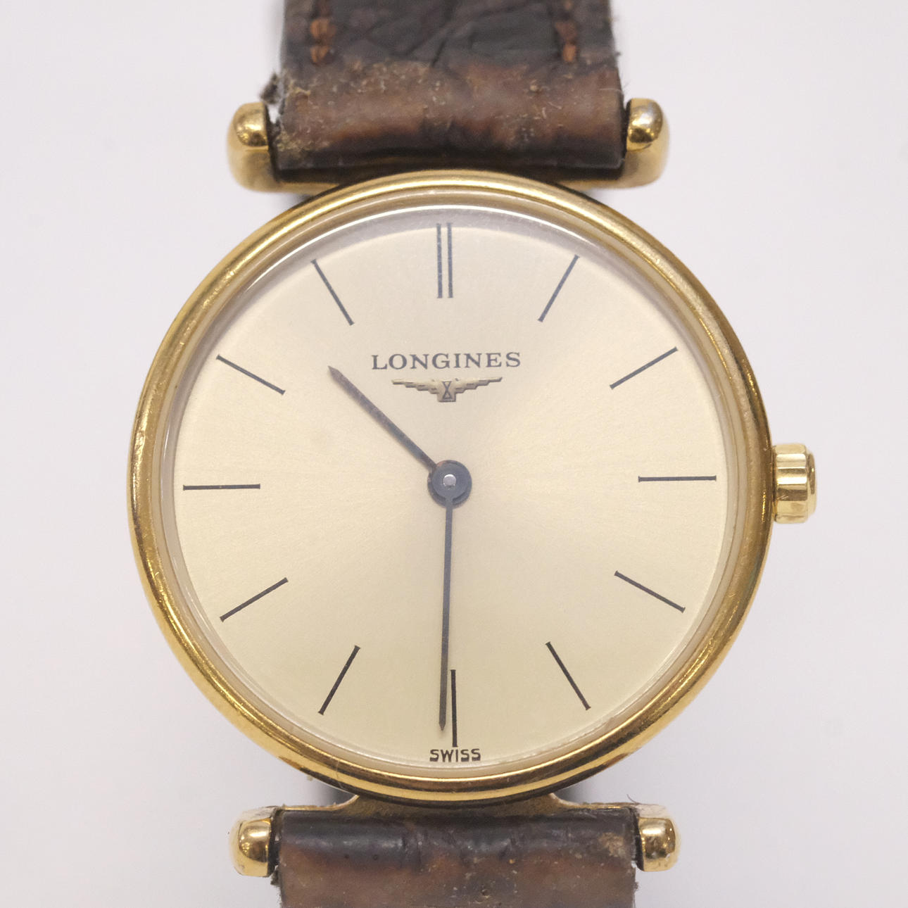 LONGINES, DAMARMBANDSUR, GULDDOUBLÉ, QUARTZ.