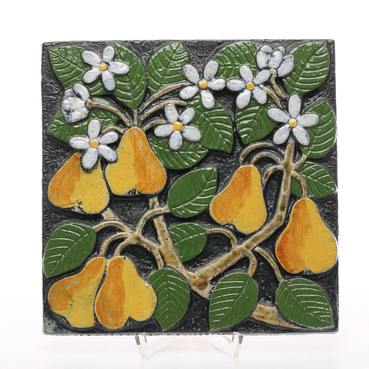 VÄGGRELIEF, Päron, keramik, Lisa Larson, Gustavsberg.