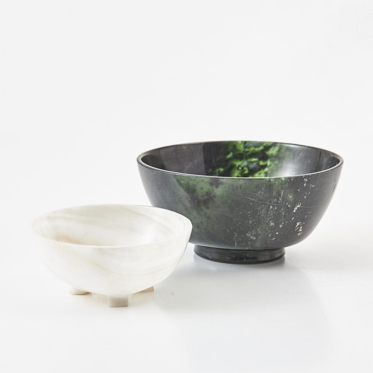 Two stone bowls, 20th century.