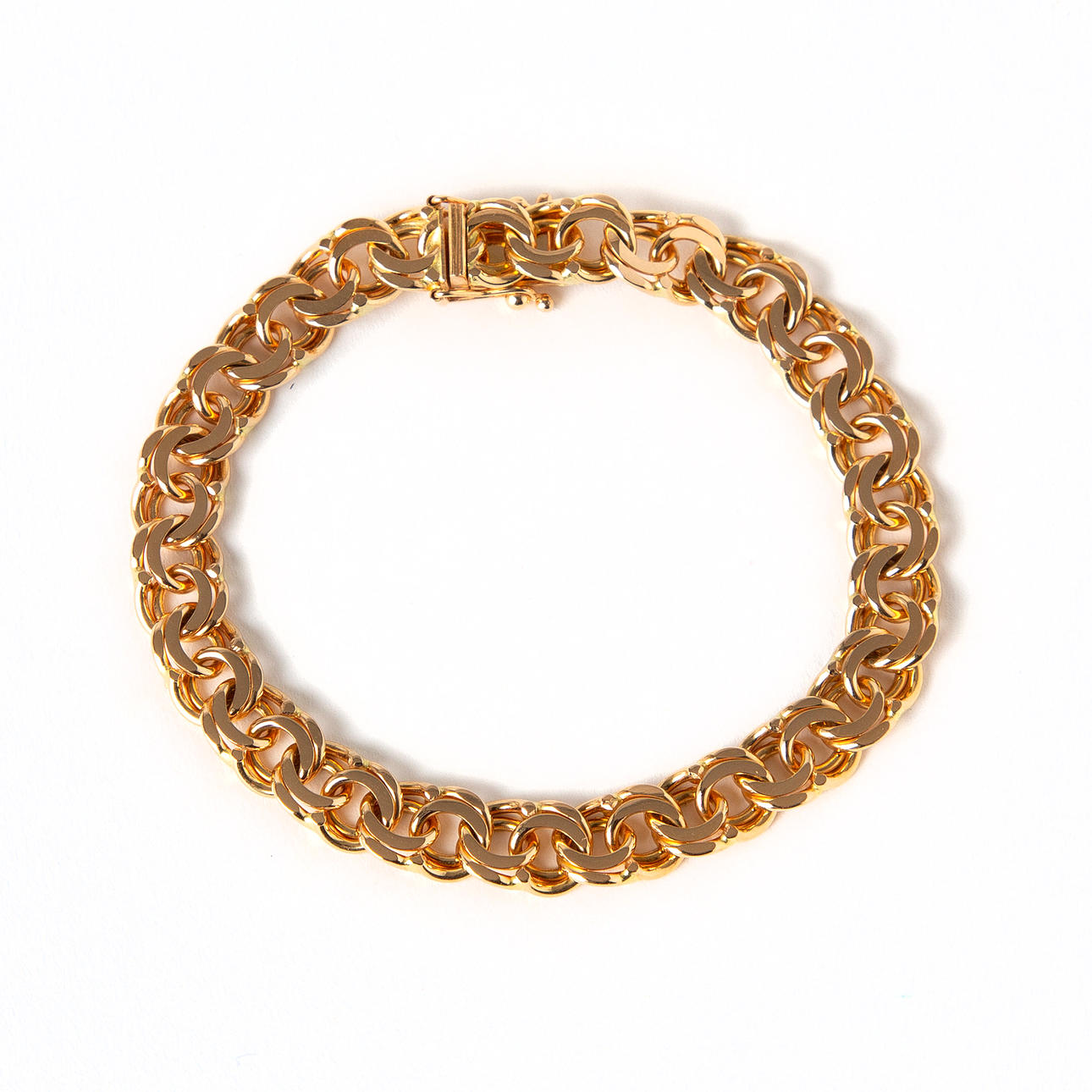 ARMBAND, 18K guld, kattfotstämplat.