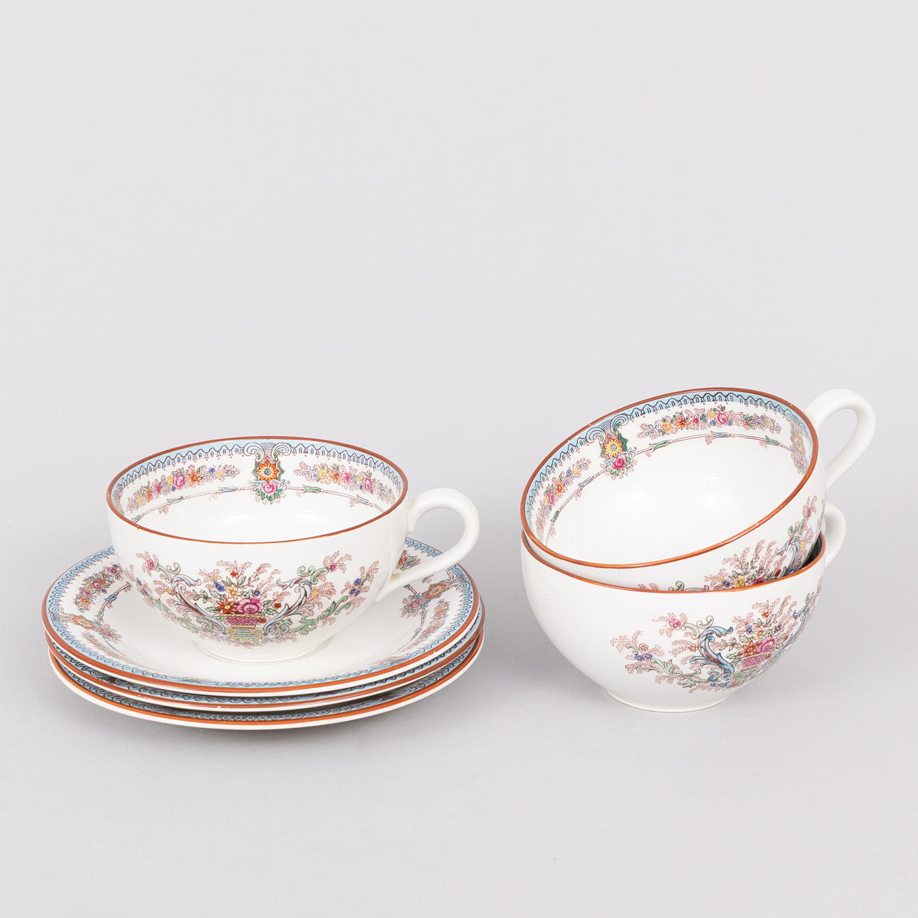 CHOCOLATE CUPS, 6 pieces, flintware, Messina, Rörstrand.