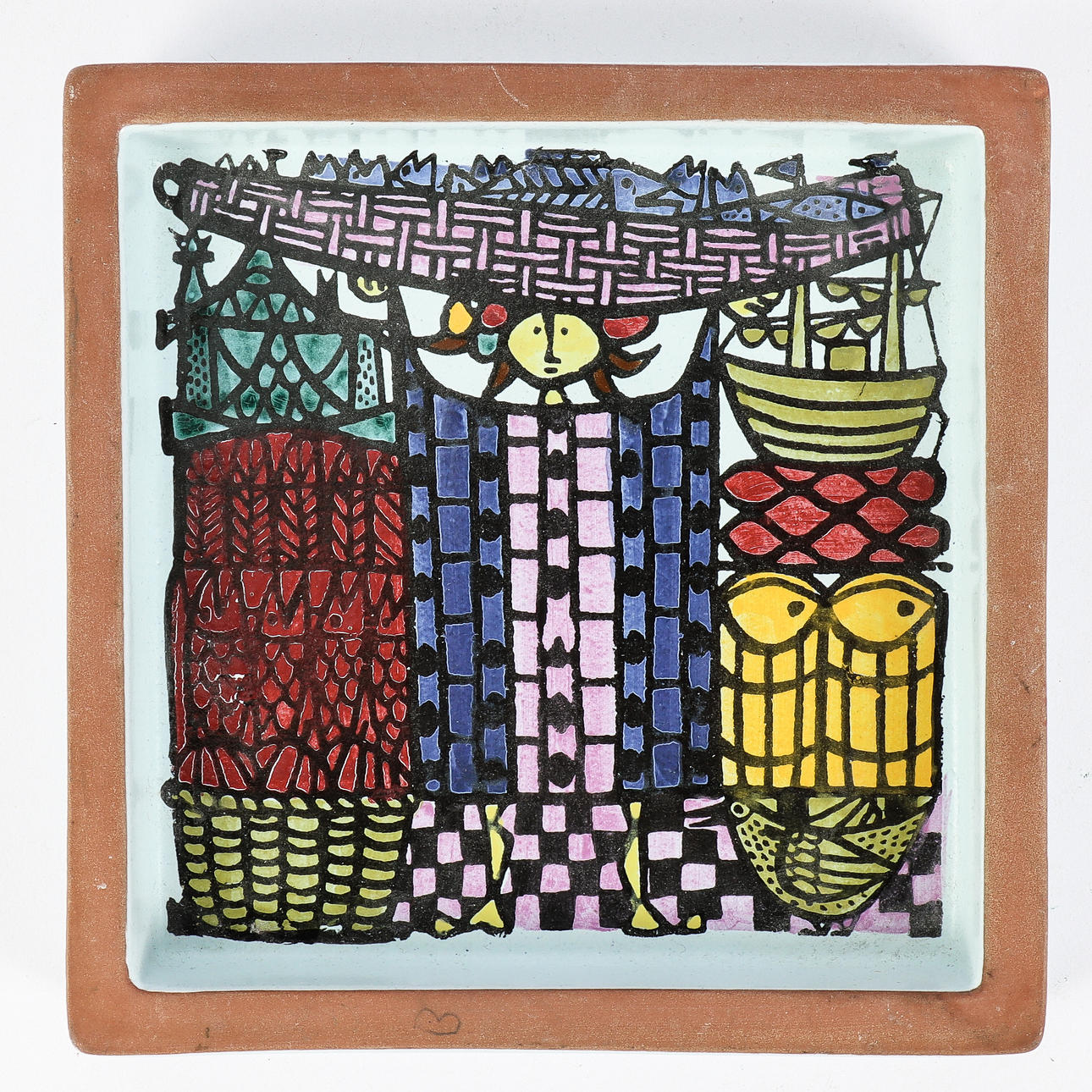 STIG LINDBERG. Fat, Gustavsberg, Carnival.