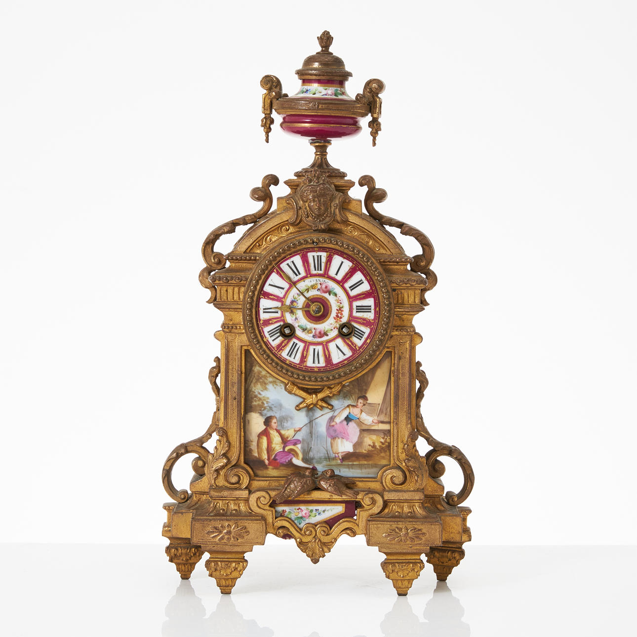 A late 19th century Empire style table clock.