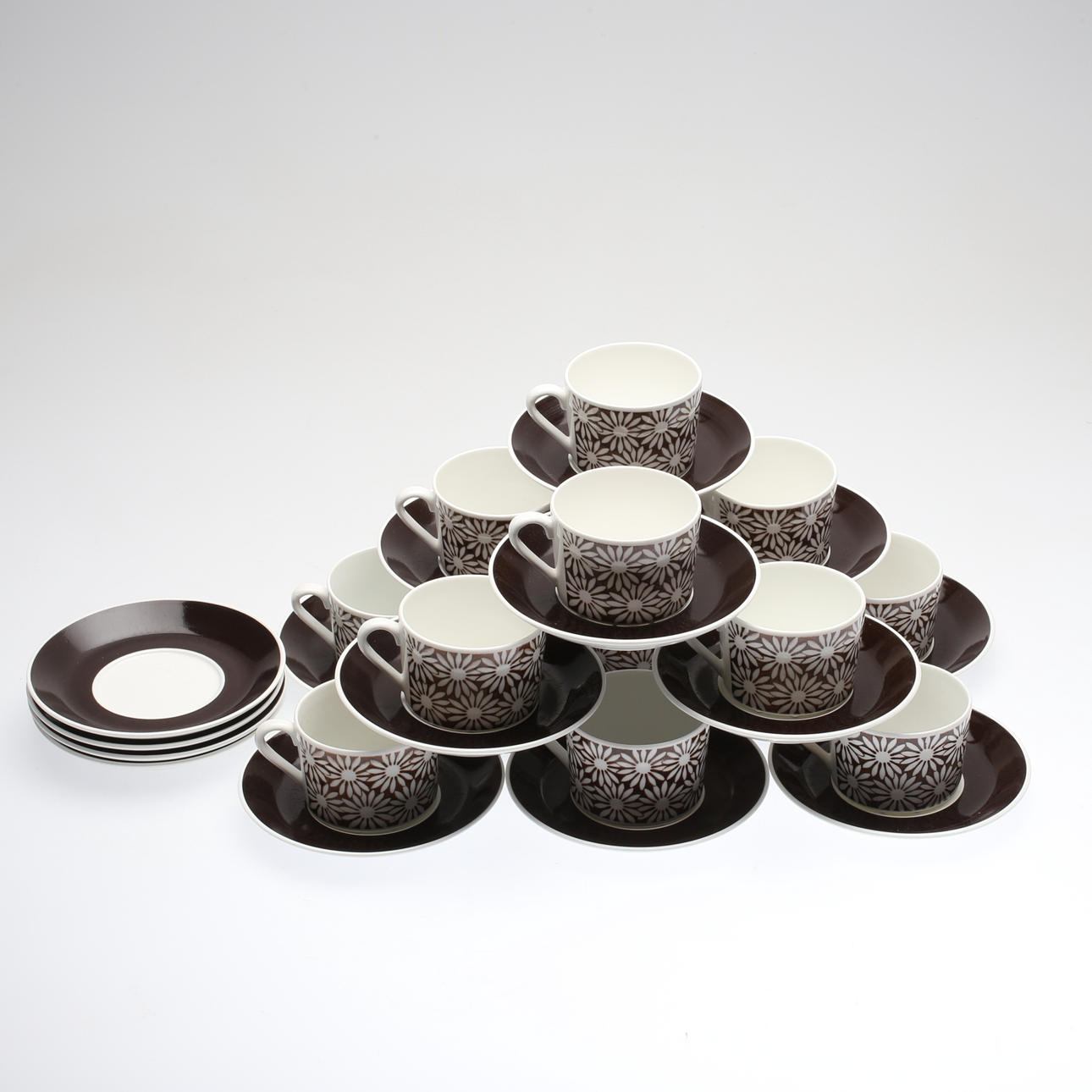 KAFFEKOPPAR, 12 st, porslin, "Anita", Gustavsberg.