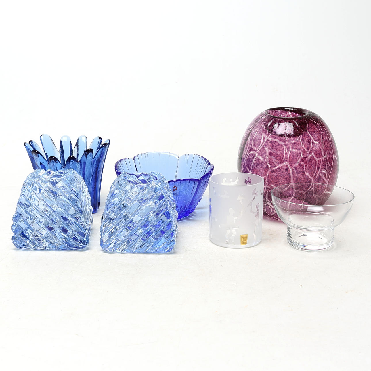 GLASS OBJECTS/LANTERNS, 7 pcs.