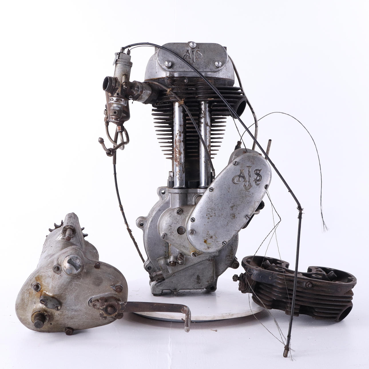 AJS, engine and gearbox, 1947 England.