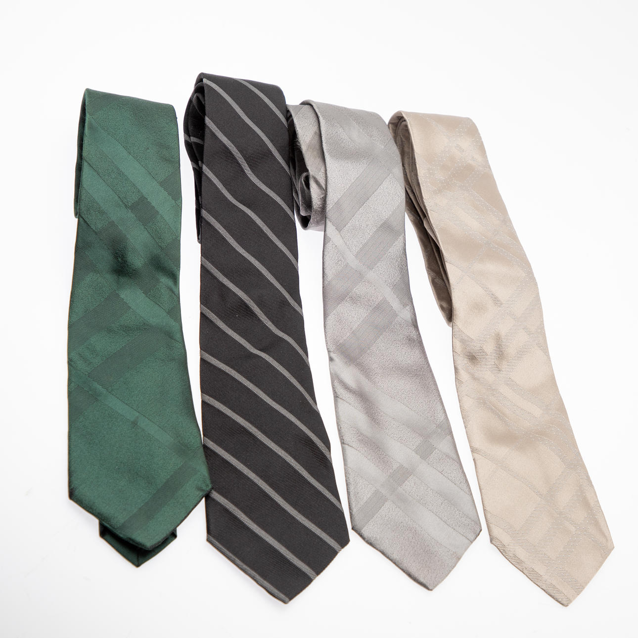BURBERRY. four ties, silk (4).