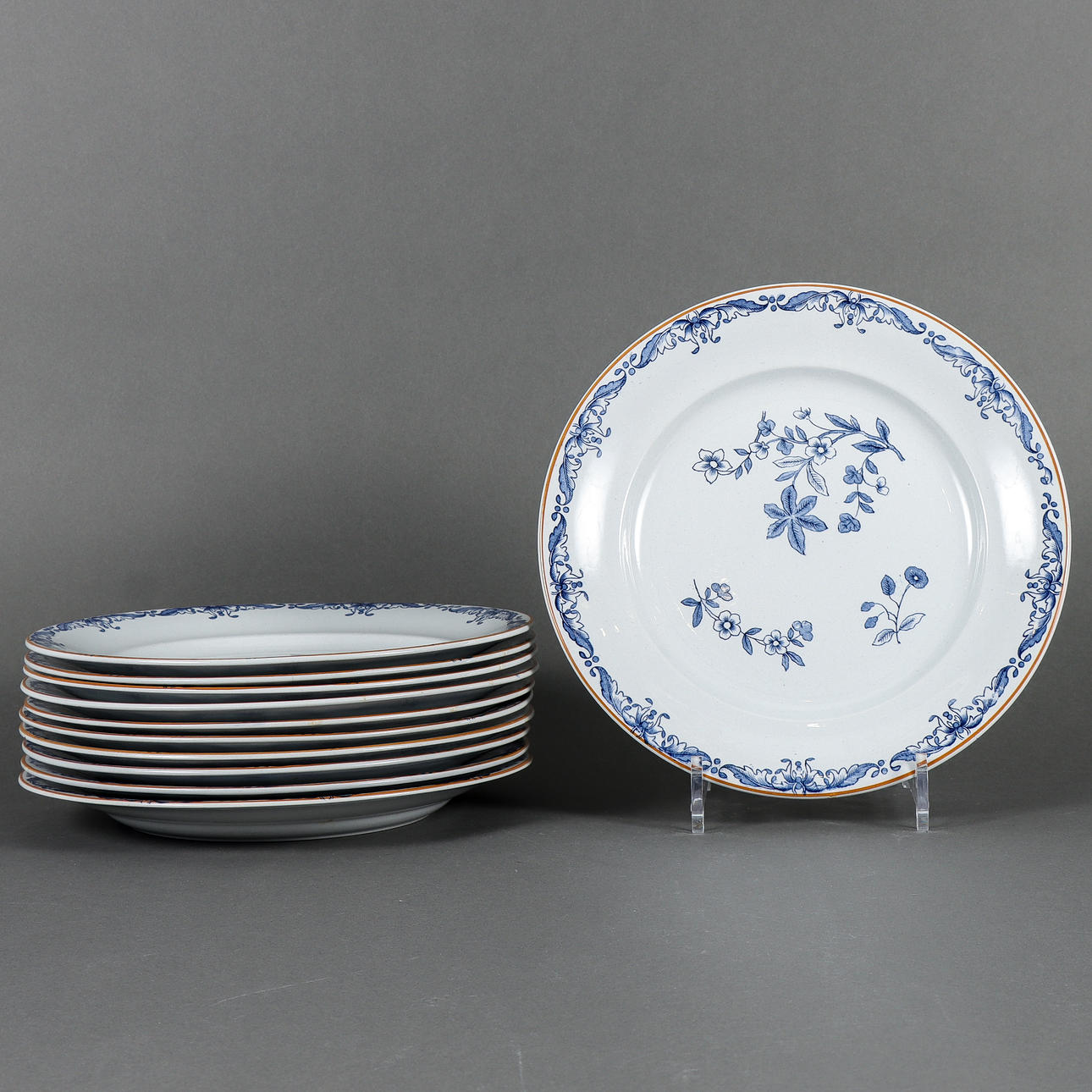 Dining plates 11 pieces, Rörstrand Ostindia.