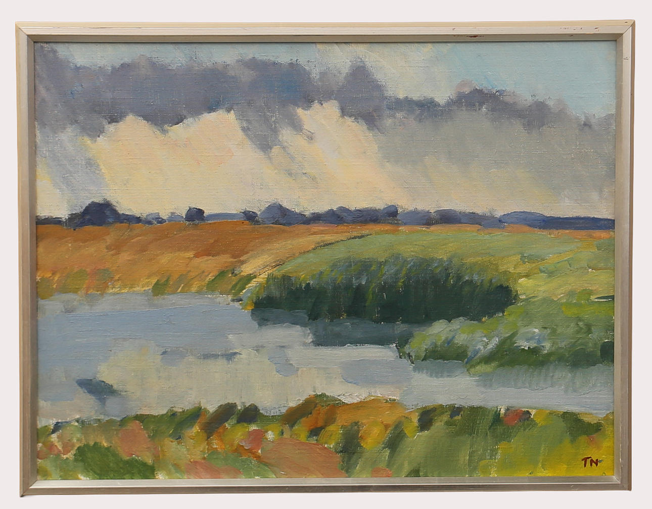TAGE E NILSSON. Oil on panel, “Stormby Öland”, signed.