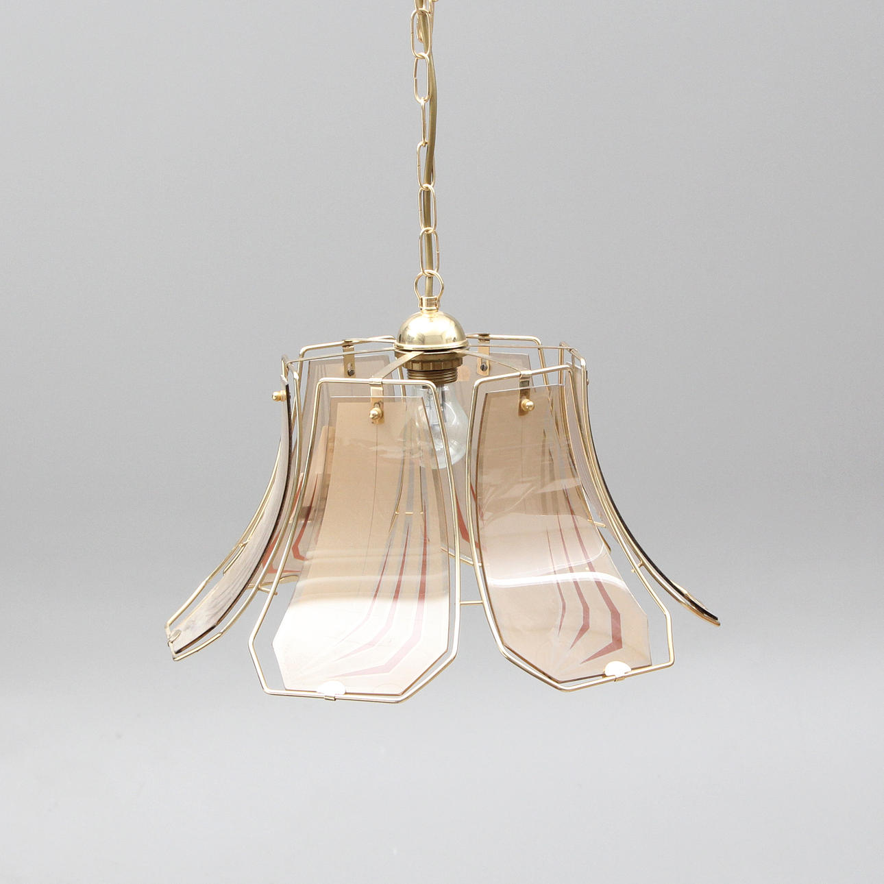 CEILING LAMP, glass/metal.