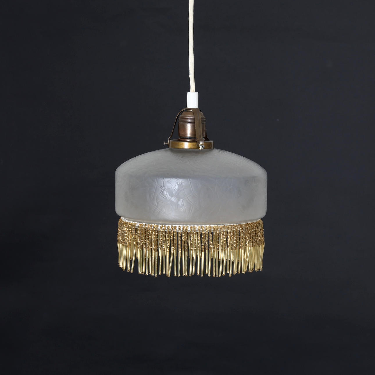 CEILING PENDANT, glass with beads.