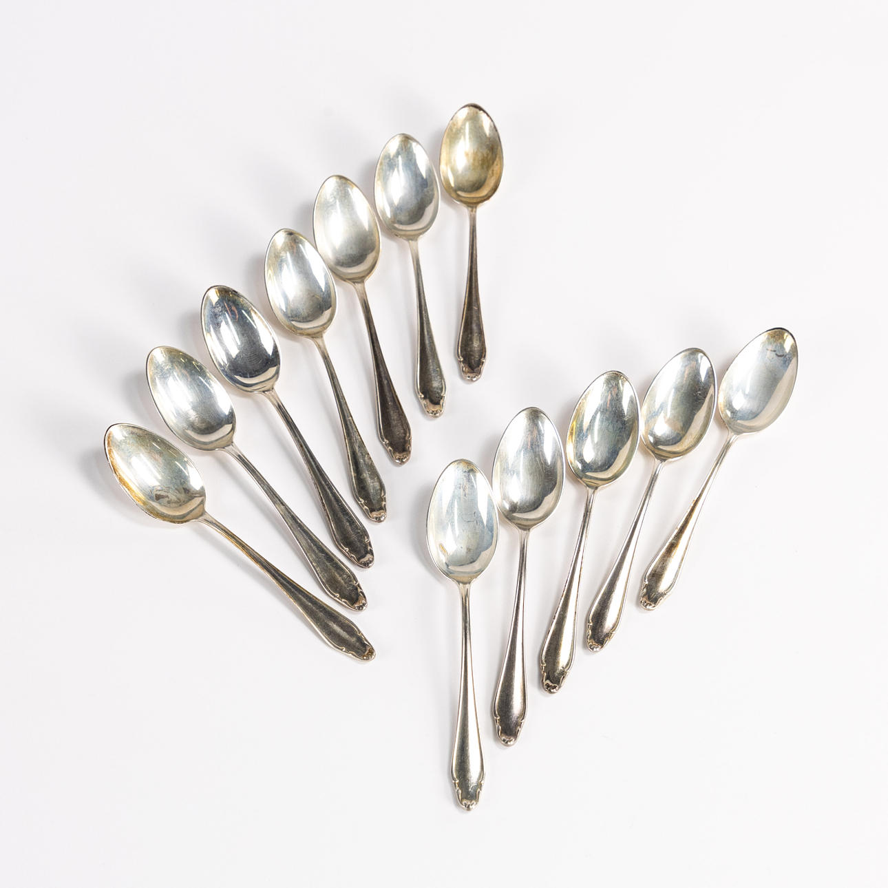COFFEE SPOONS, 12 pcs, silver, MNF.