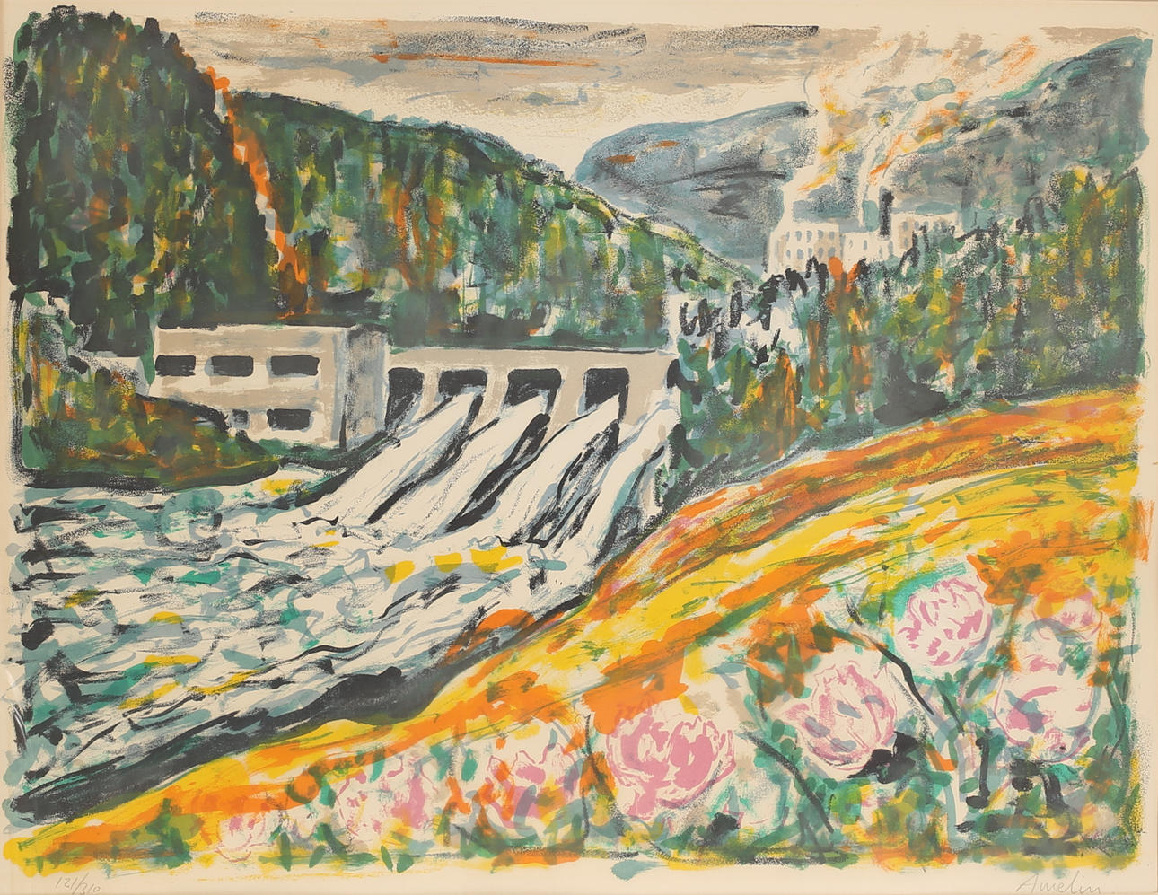 ALBIN AMELIN. Colour lithograph, signed, 121/310.