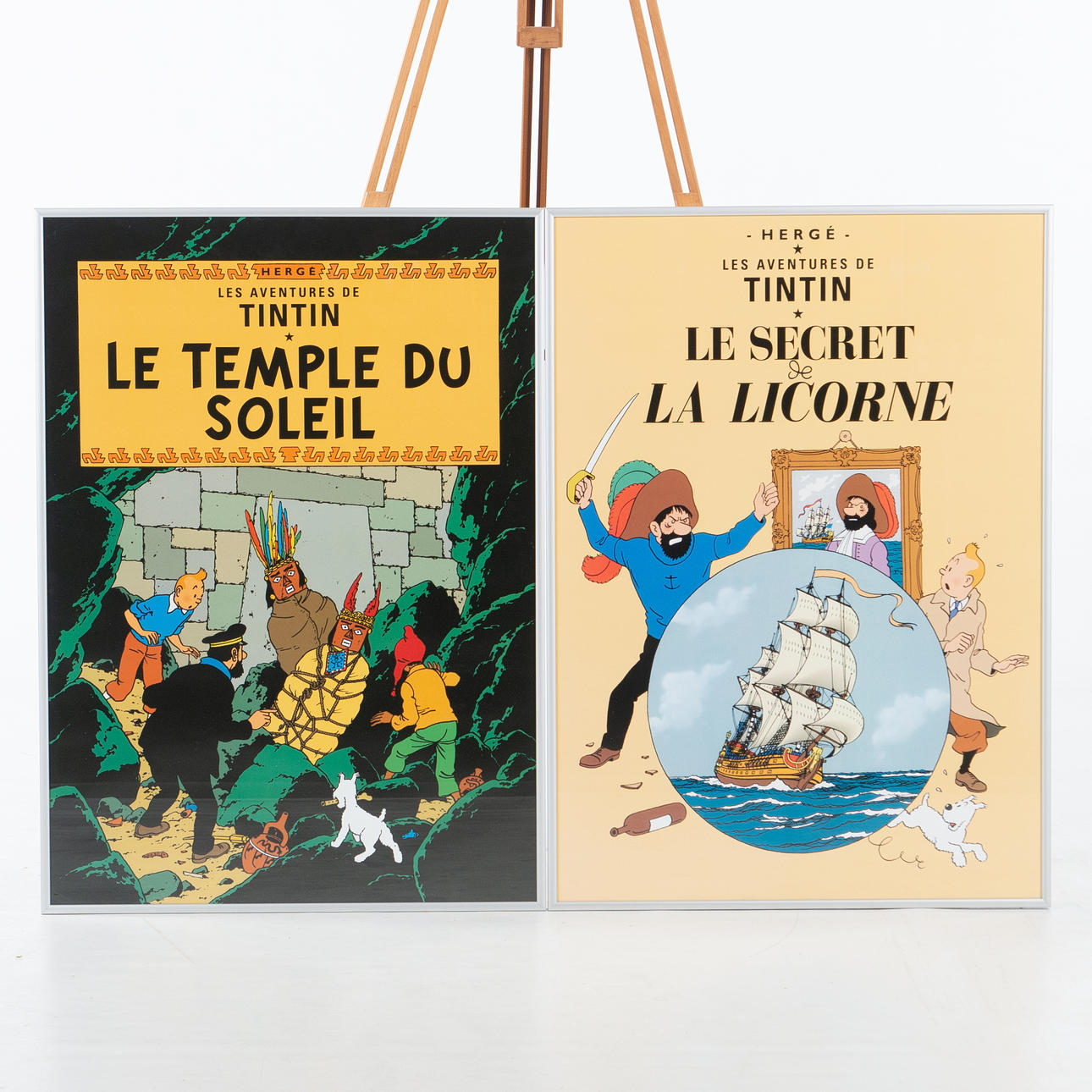 TINTIN, framed posters, 2 pcs.
