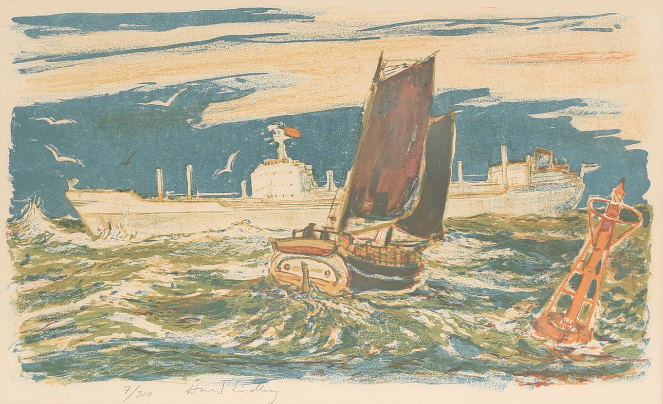 HARALD  LINDBERG. Lithograph in colours, signed, 7/310.