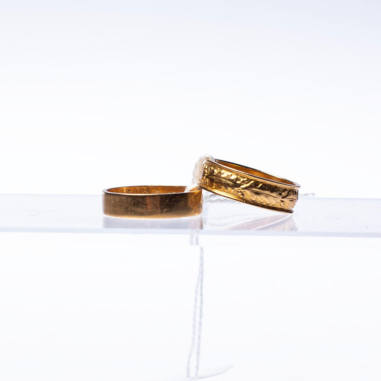 RINGS, 2 pcs, 18 k gold, approx 8.3 g.