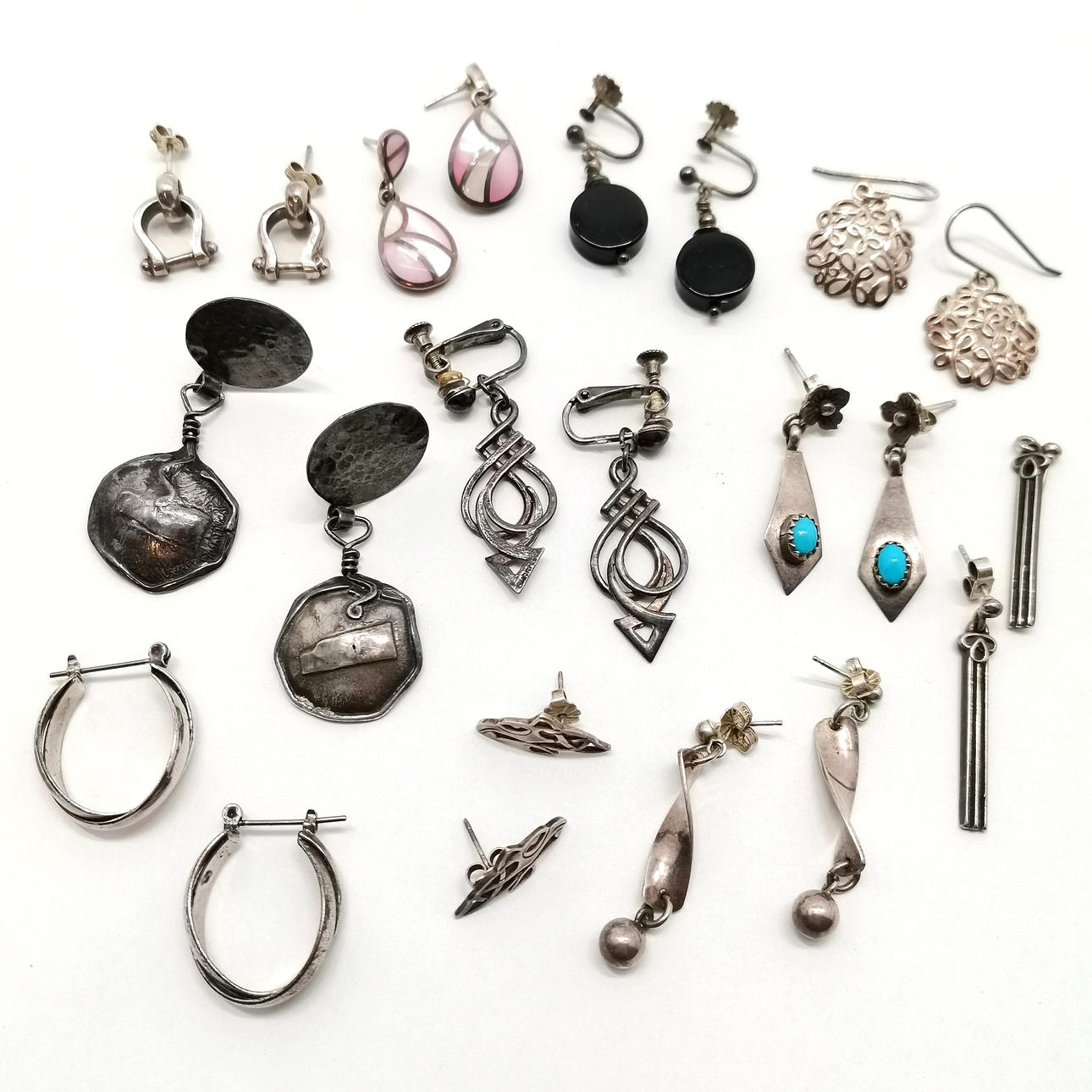 10 X SILVER EARRINGS INC DESIGNER.