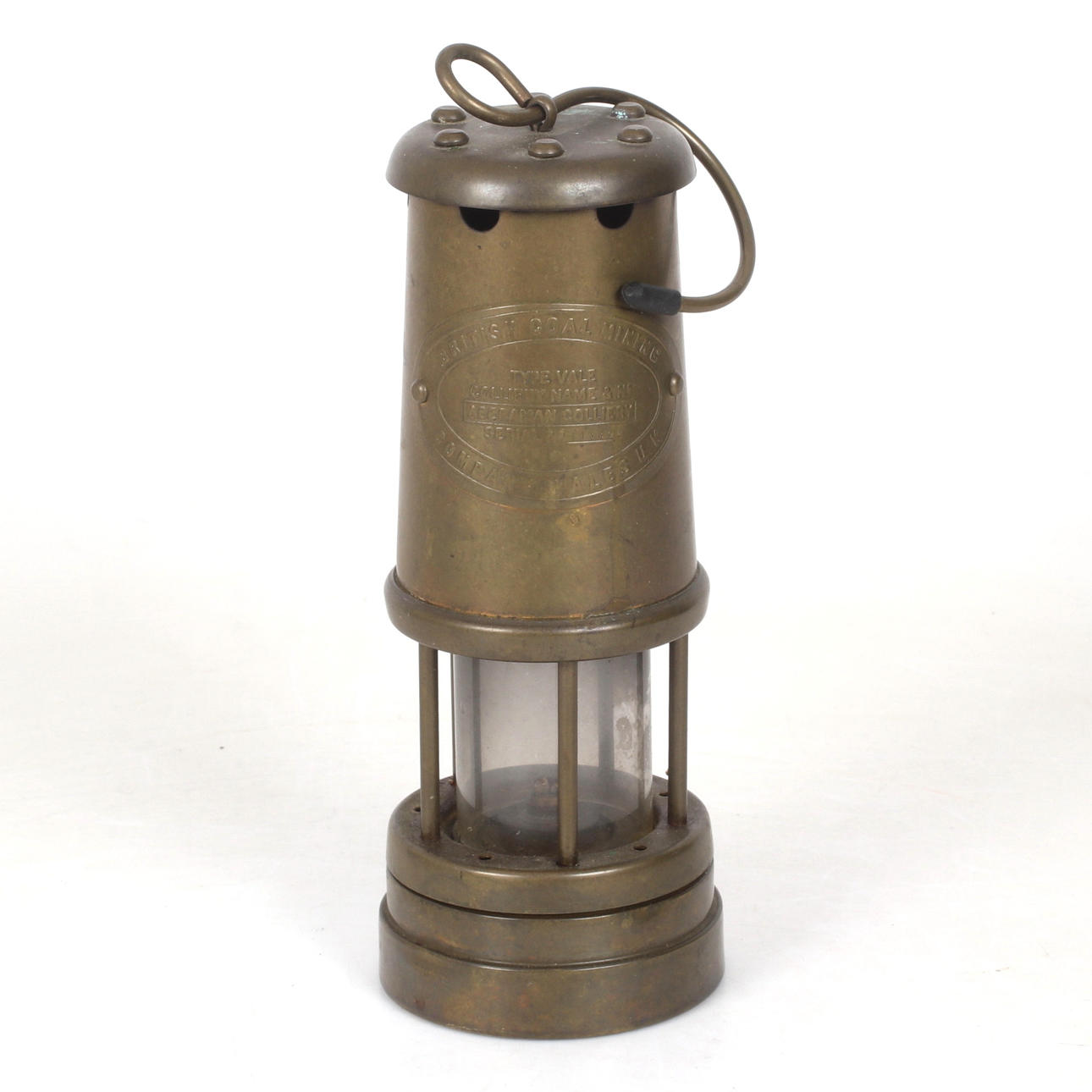 A British Coal Mining brass lantern, 20th century.