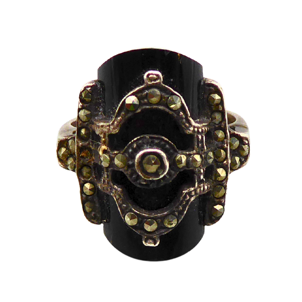 925 SILVER ART DECO RING.