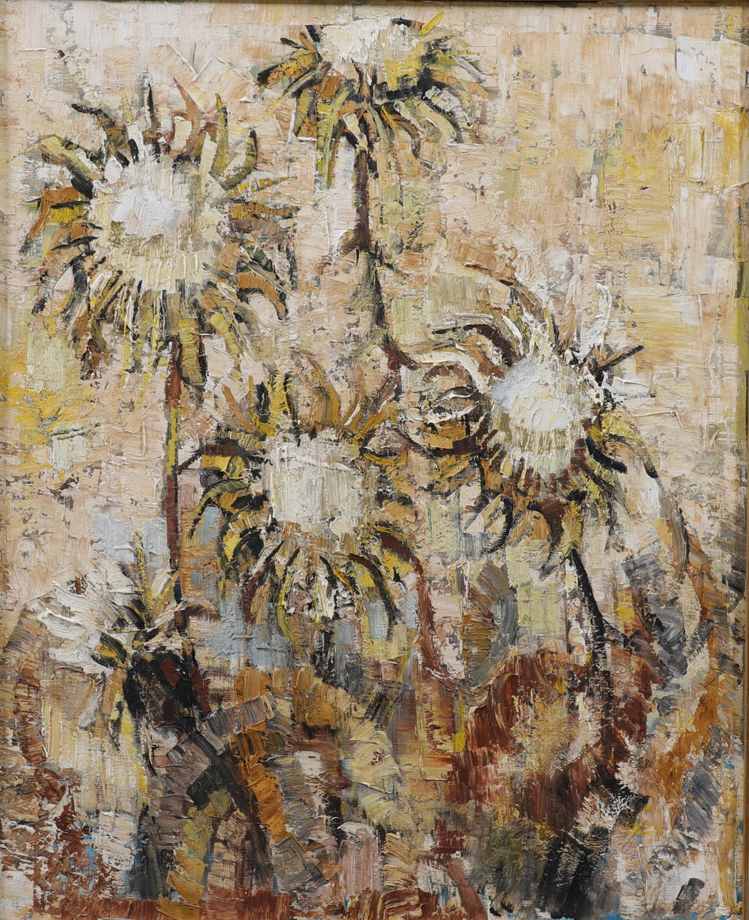 OLLE LARSSON. “Thistles”, oil on canvas, signed.