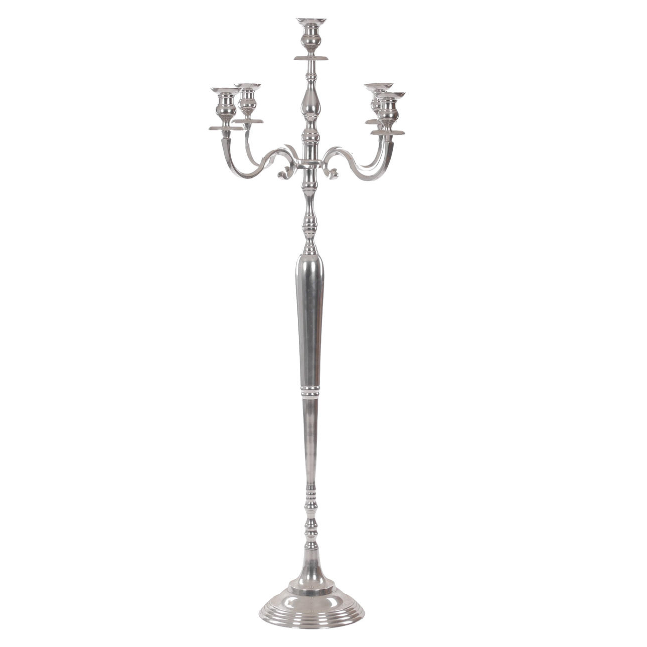 FLOOR CANDELABER, 4-arm, white metal.