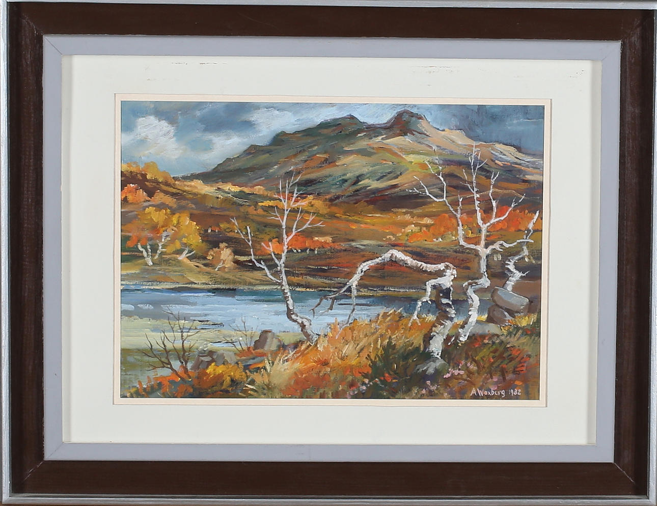ARNE WOXBERG. "Anåfjället", olja på pannå, signerad samt daterad 1982.