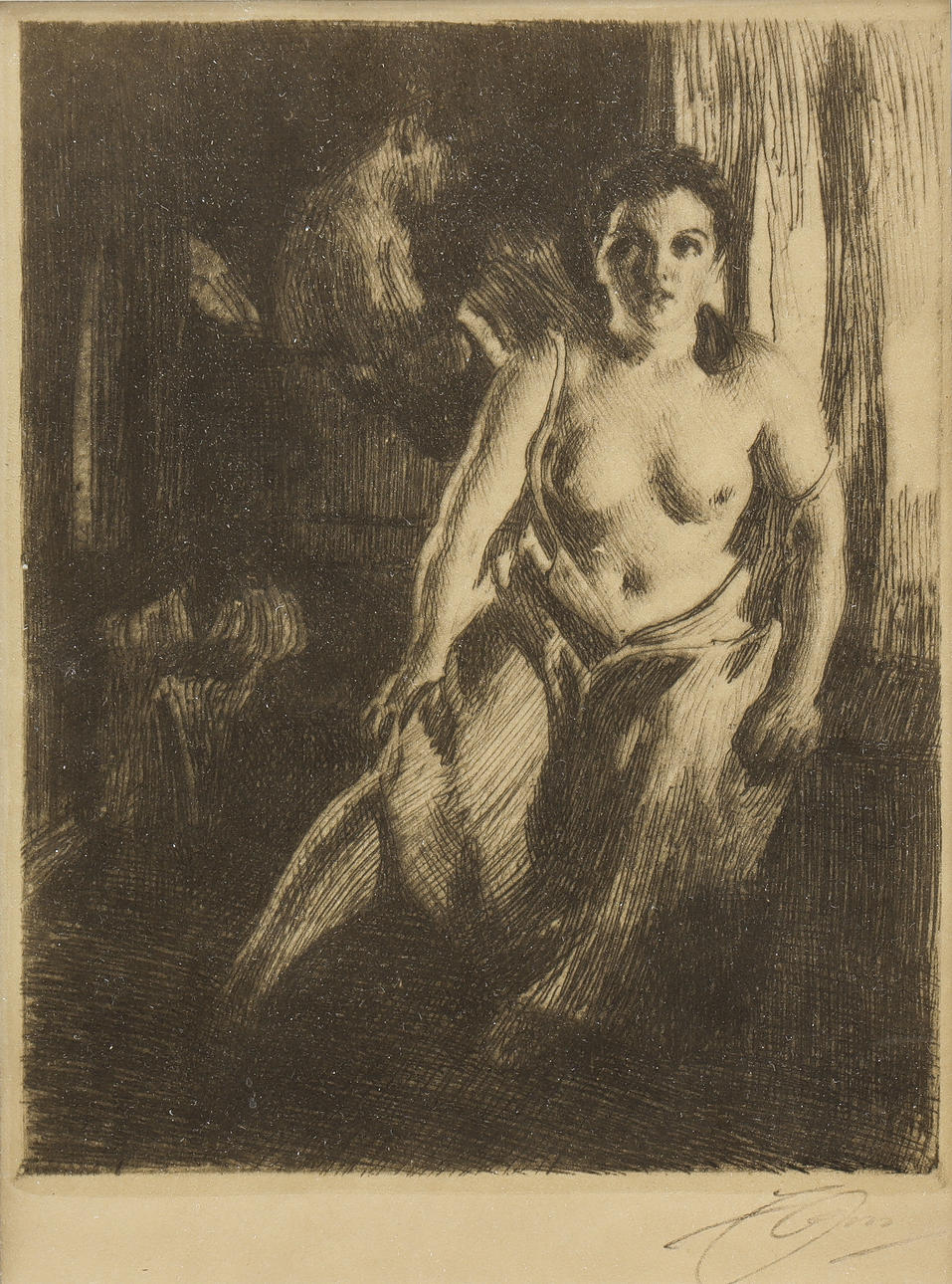 AFTER ANDER ZORN. “Bedstool”.