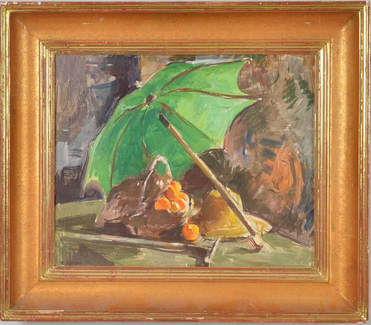 ESTHER KJERNER. Olja på papp/pannå.