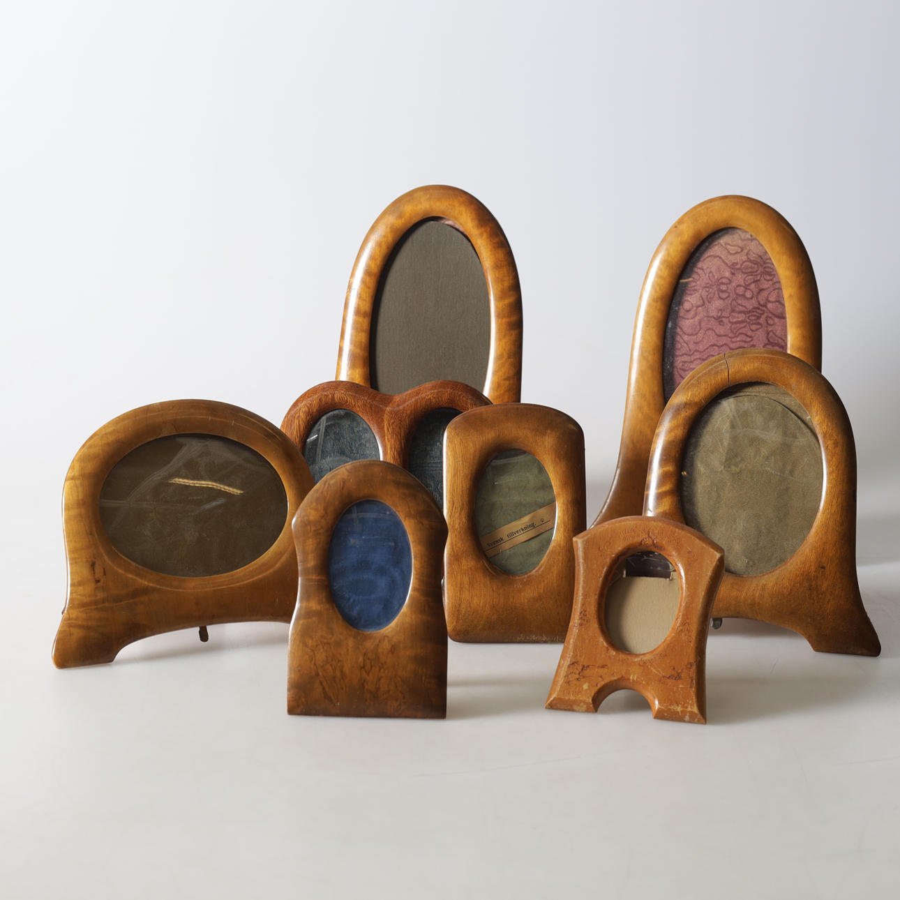 PHOTO FRAMES, 8 pcs. Birch, 20th century.