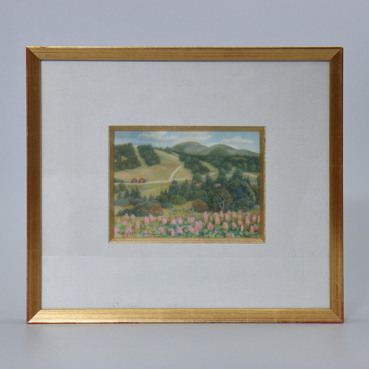 MARGARETA HYLTÉN CAVALLIUS, OLJEMÅLNING "FJÄLLMOTIV DUVED" SIGNERAD.