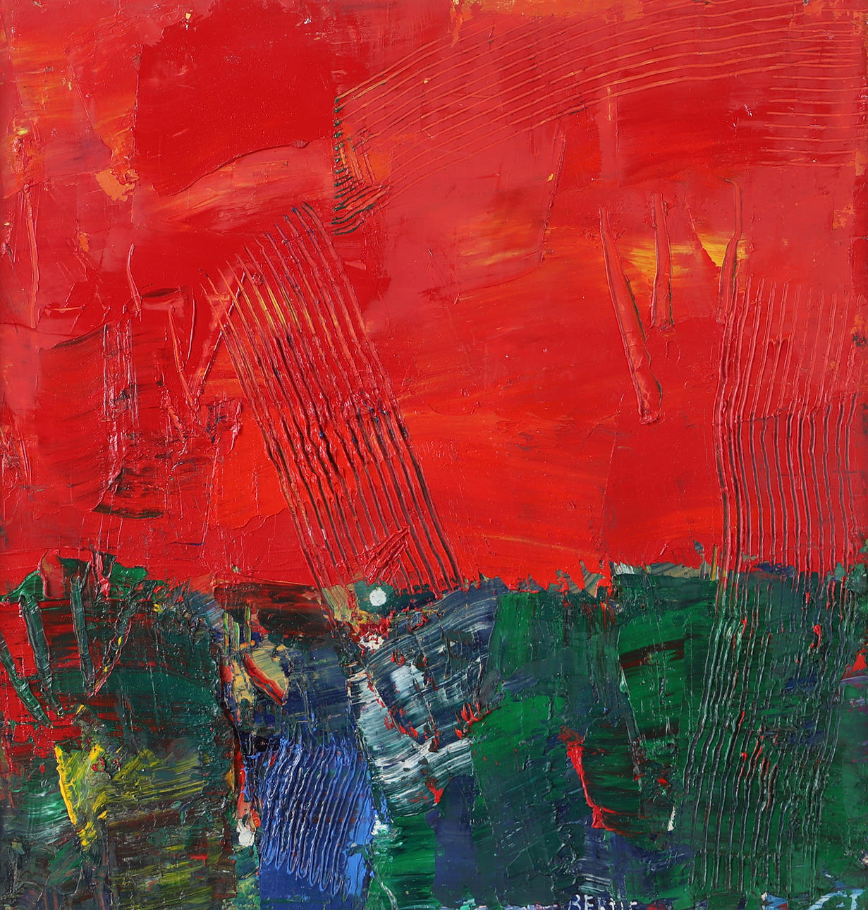 LARS BERTLE. Composition, oil on panel, signed Bertle.