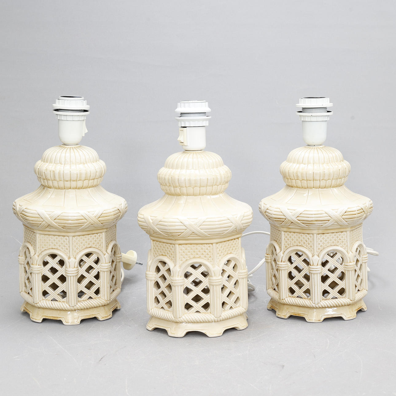 TABLE LAMPS, 3 pieces, ceramic.