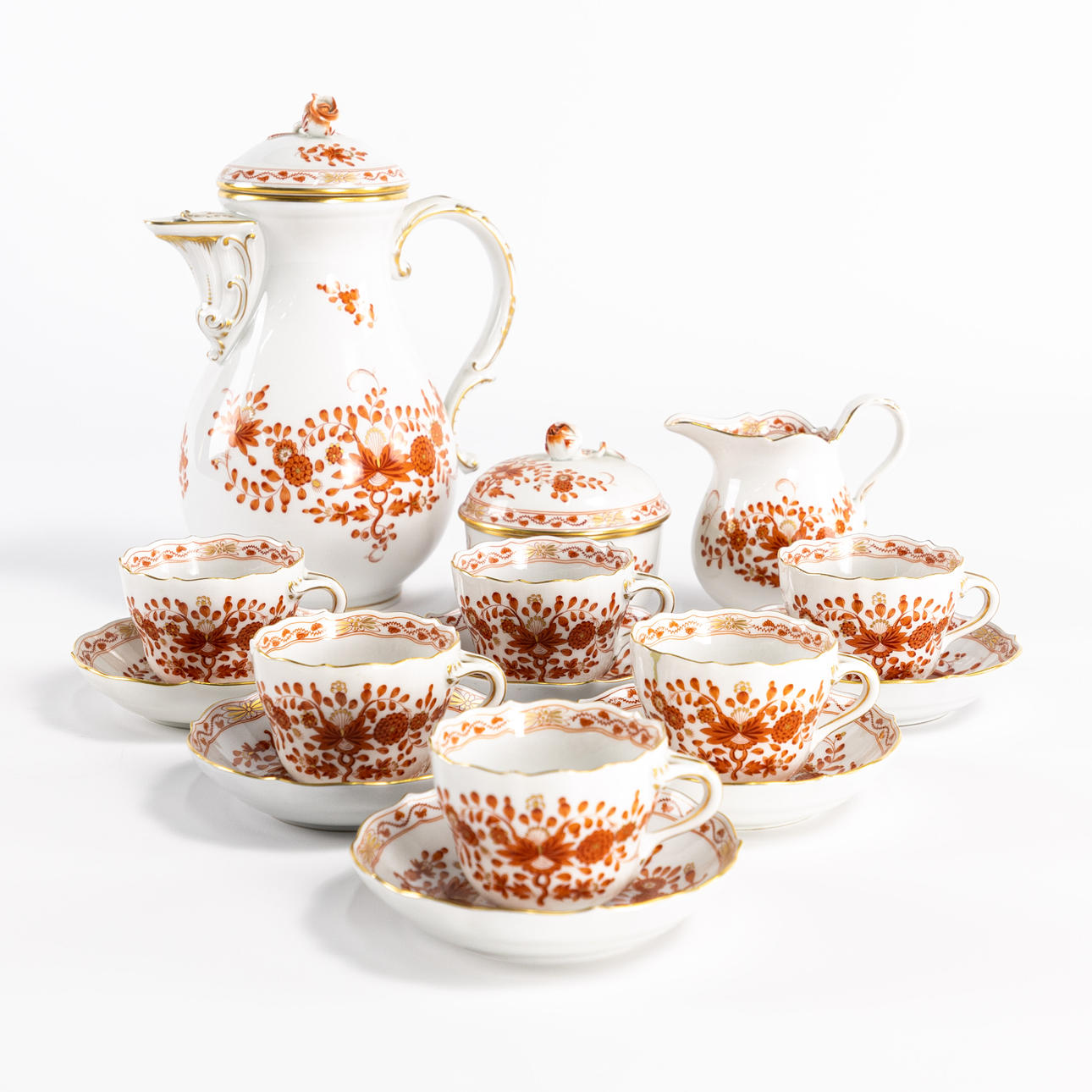 MOCCA SERVICE, 15 pieces, Meissen.