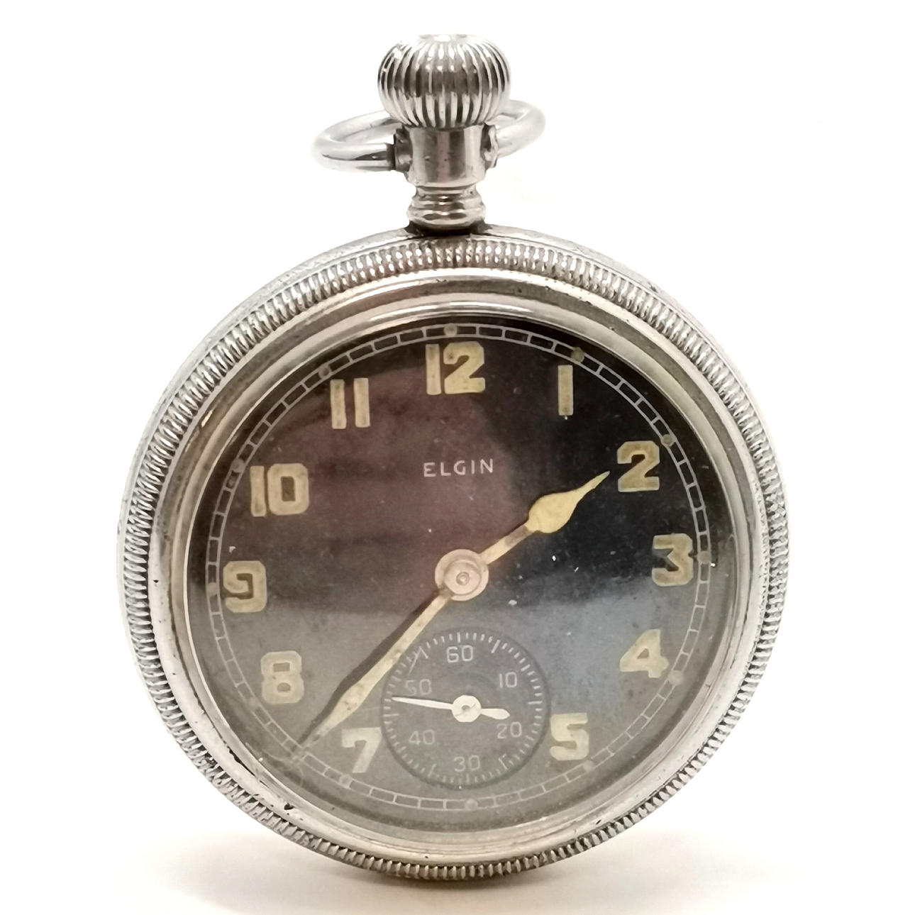 ELGIN ANTIQUE MILITARY TYPE POCKET WATCH.