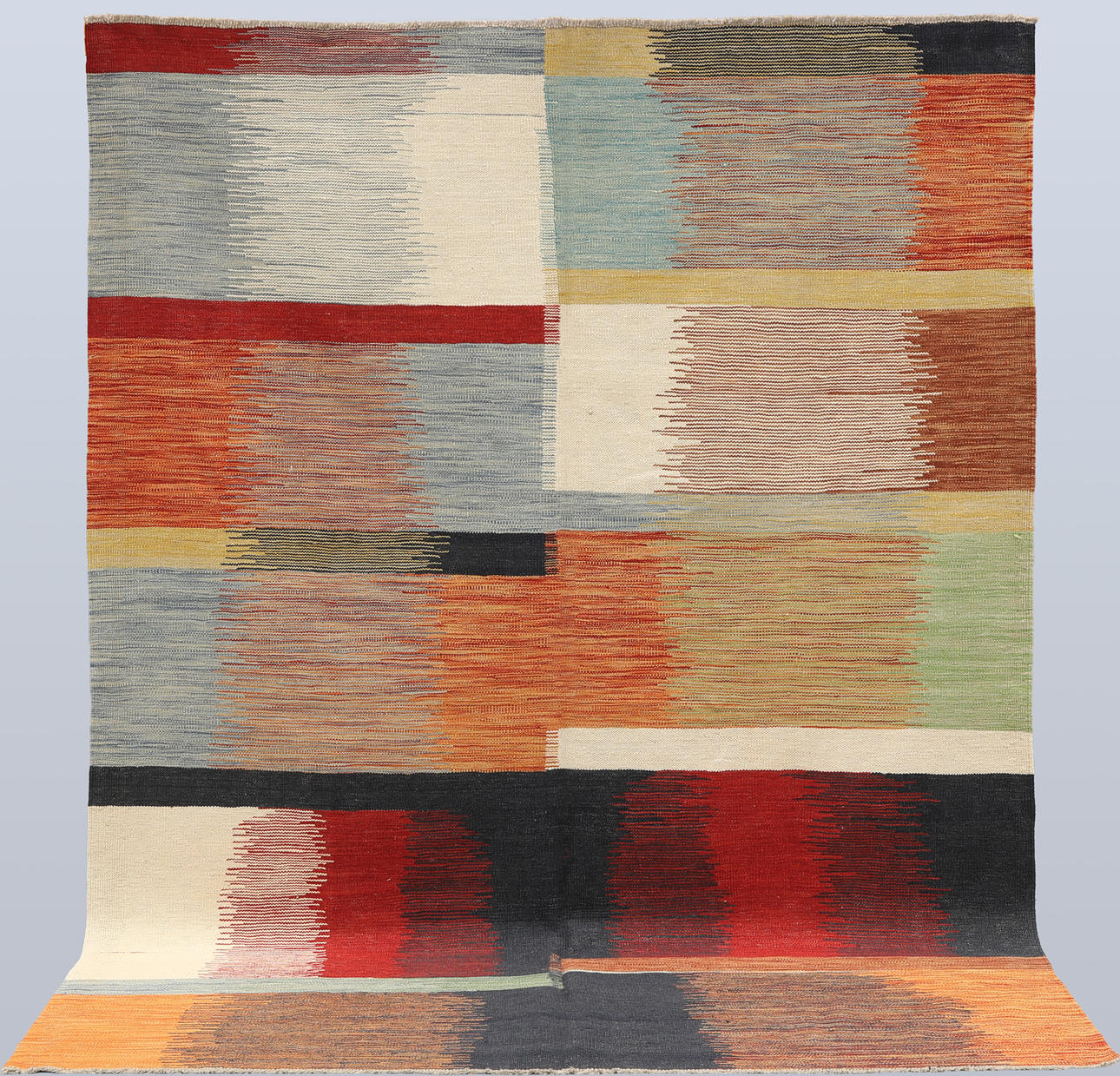 ORIENT CARPET. Kelim modern design, 252 x 182 cm.