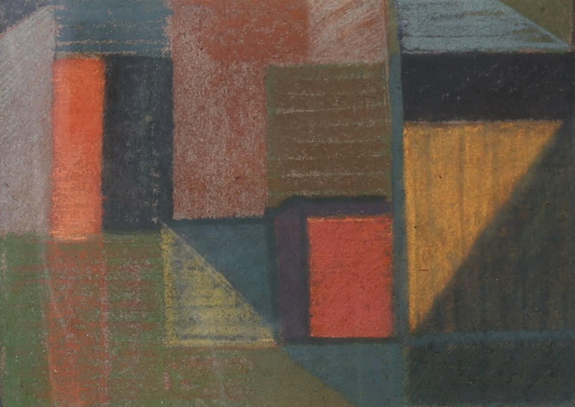 OIDENTIFIERAD KONSTNÄR. "Interiör", pastell.