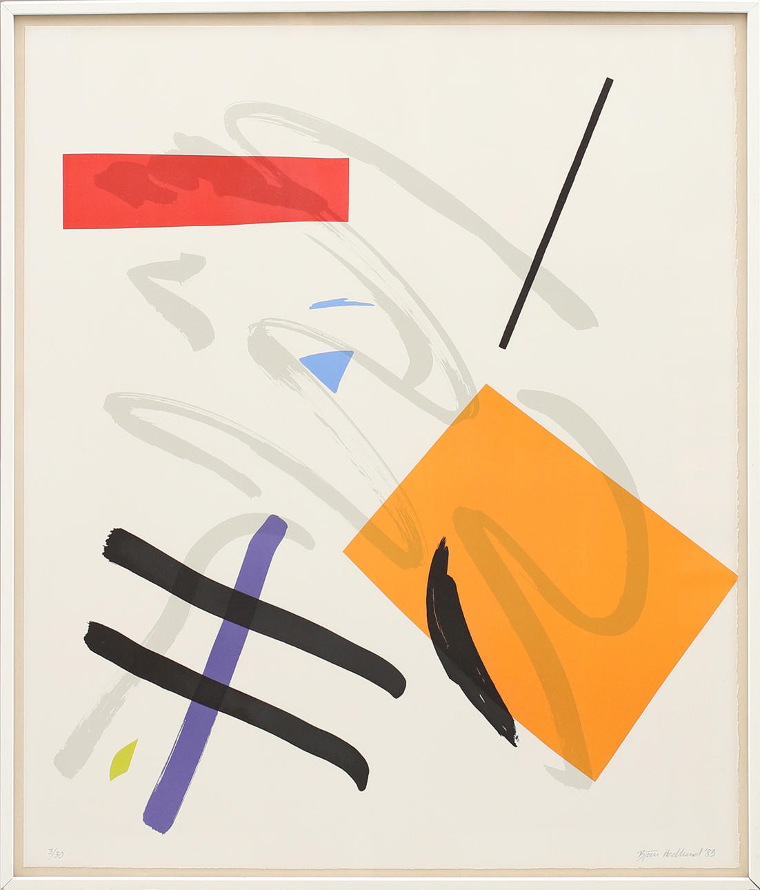 BJÖRN HEDLUND. Komposition, färgserigrafi nr 3/30, signerad och daterad -83.
