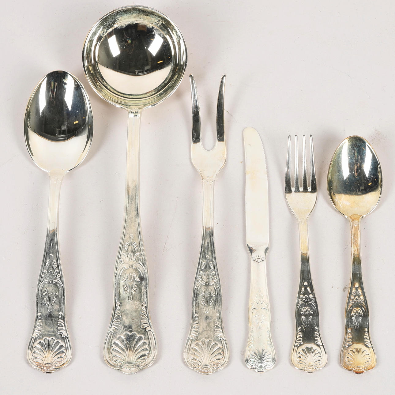 CUTLERY SET, 39 pieces, silver plated, seashell model.