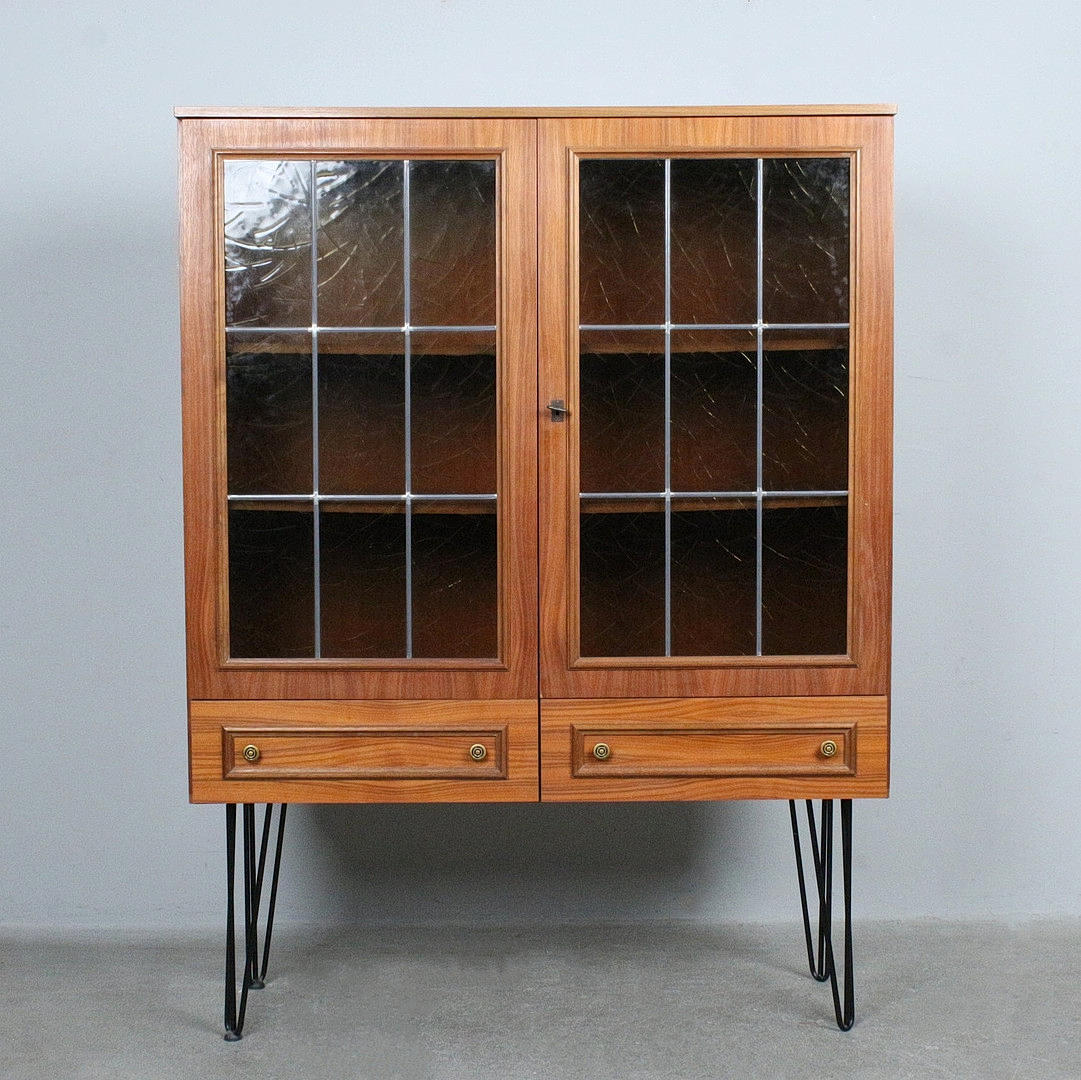 1970s display cabinet, walnut, Germany.