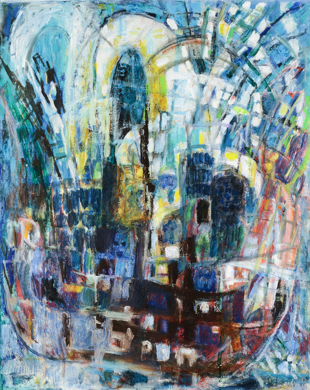 GERDA ÅKESSON (1909-92). Composition 'Challenger', oil on canvas, signed.